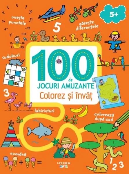 100 de jocuri amuzante. Colorez și învăț - Paperback brosat - *** - Litera mică