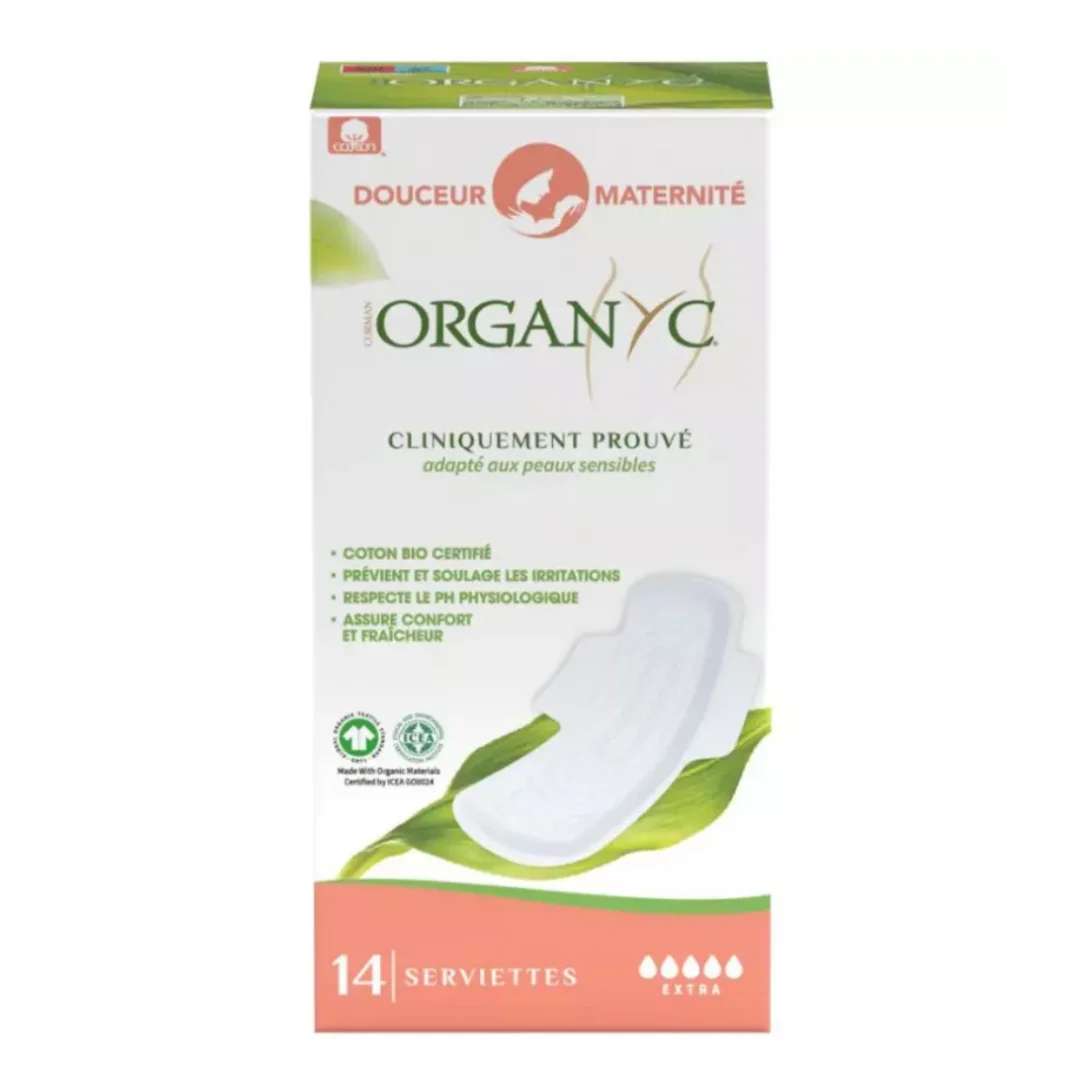 Absorbante intime extra pentru perioada de dupa nastere, 14 bucati, Organyc