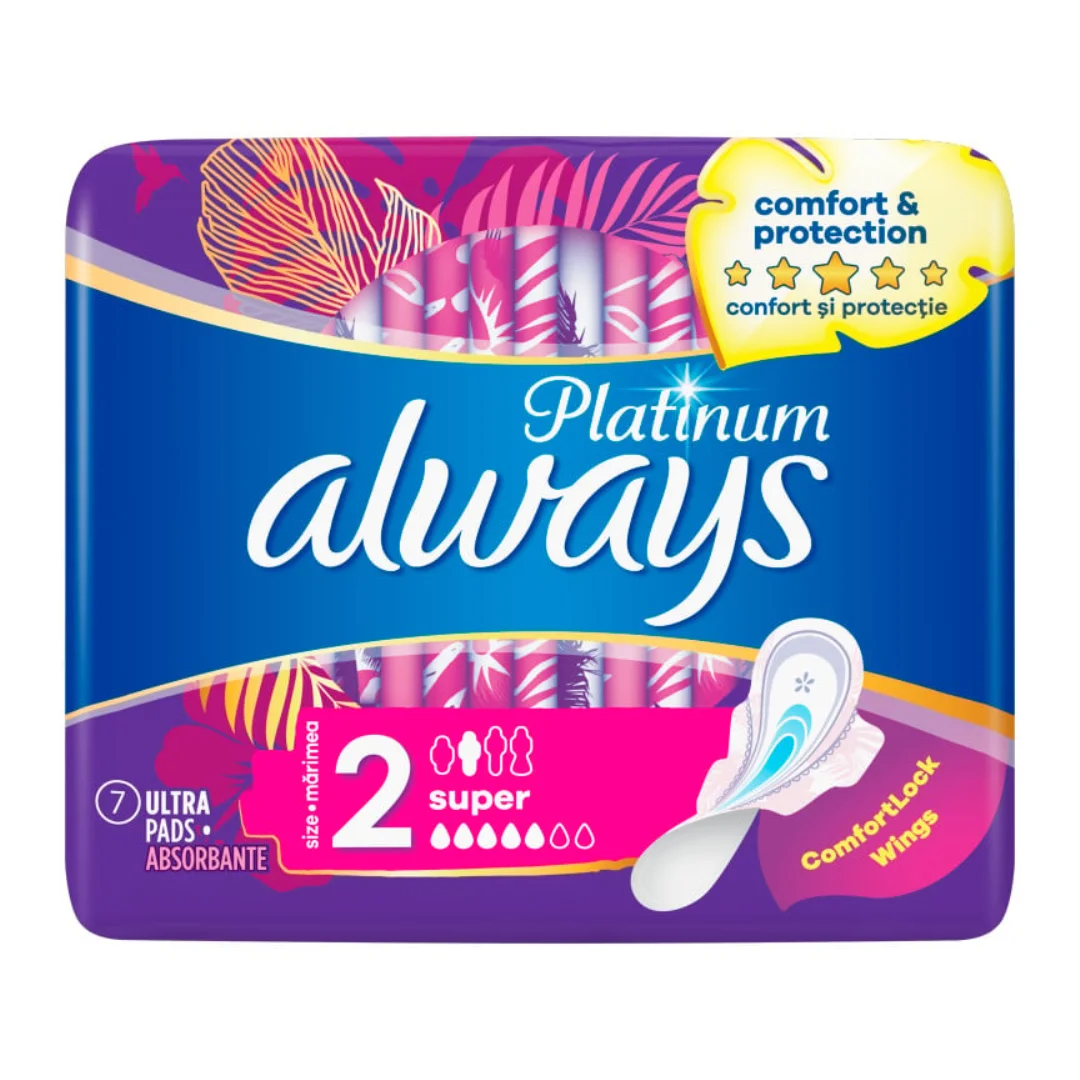 Absorbante Platinum Super, 7 bucati, Always