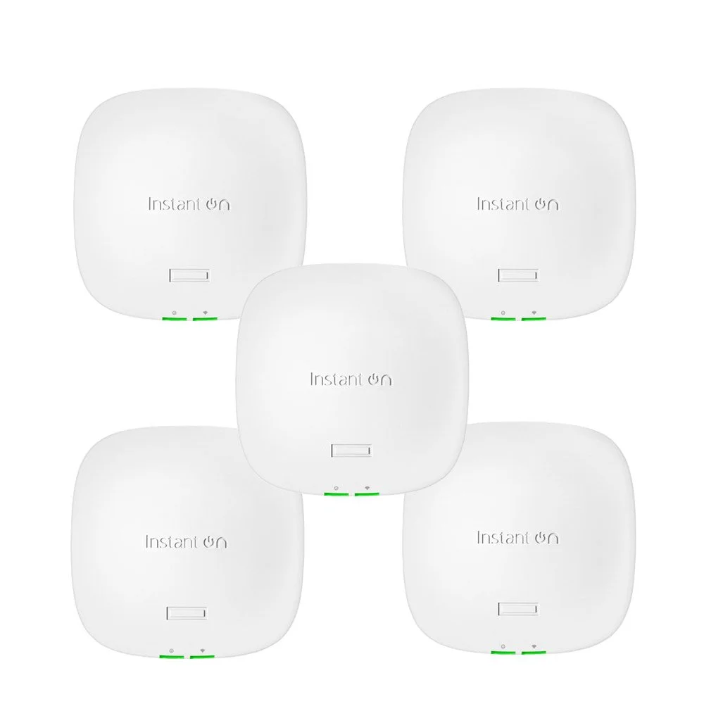 Access Point dual band HPE Aruba Networking Instant On AP21 S1T18A, Wi-Fi 6, Dual Radio, 2x2 MIMO, Smart Mesh, WPA3, fara adaptor, 5 bucati