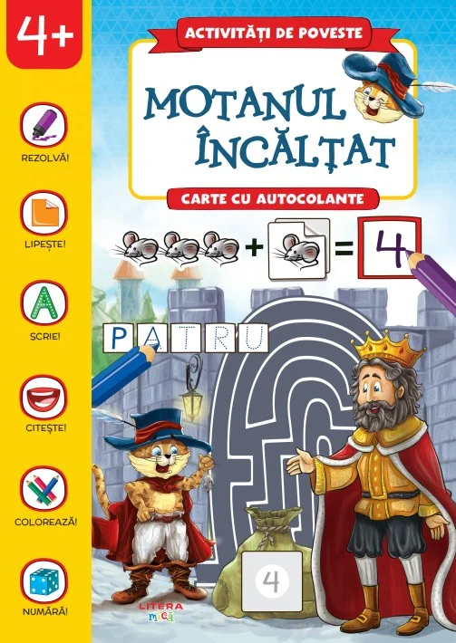 Activitati de poveste. Motanul incaltat. Carte cu autocolante