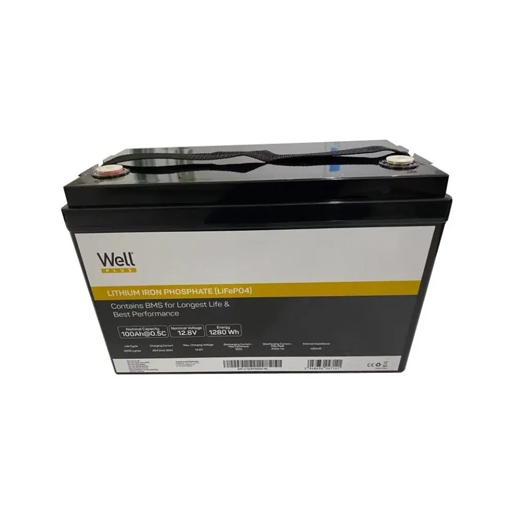 Acumulator LiFePo4 Well BAT-LI-12.8V100AH-WL, 12.8 V, 100 Ah, 2000 cicluri