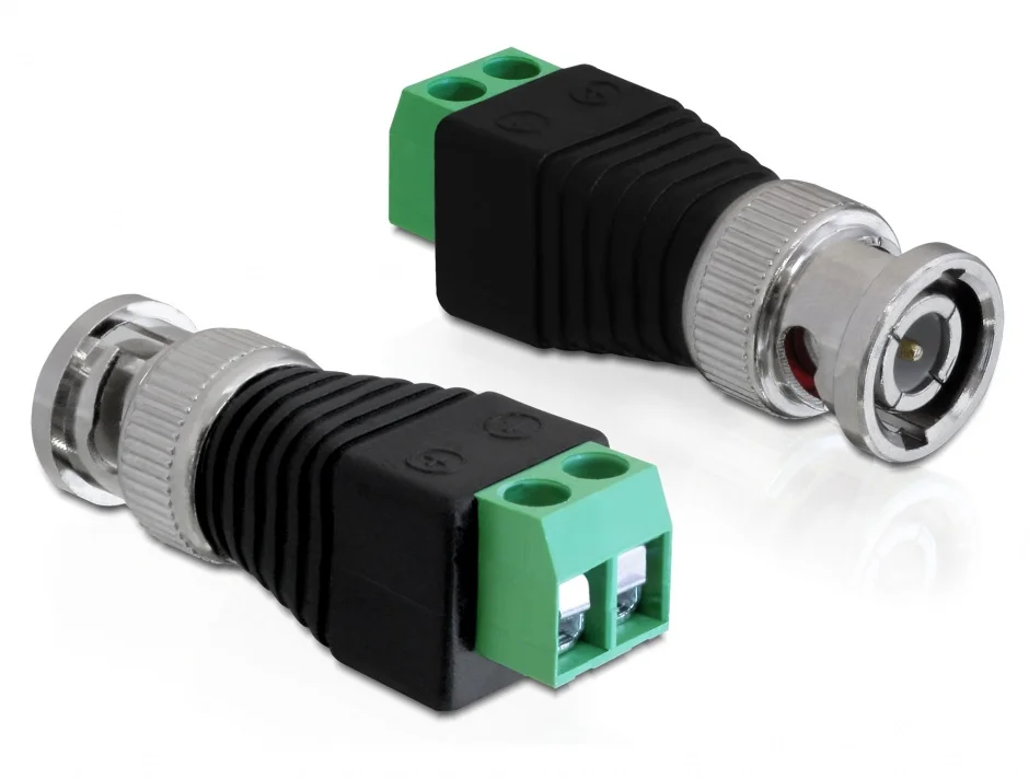 Adaptor BNC tata la bloc terminal 2 pini, Delock 65323