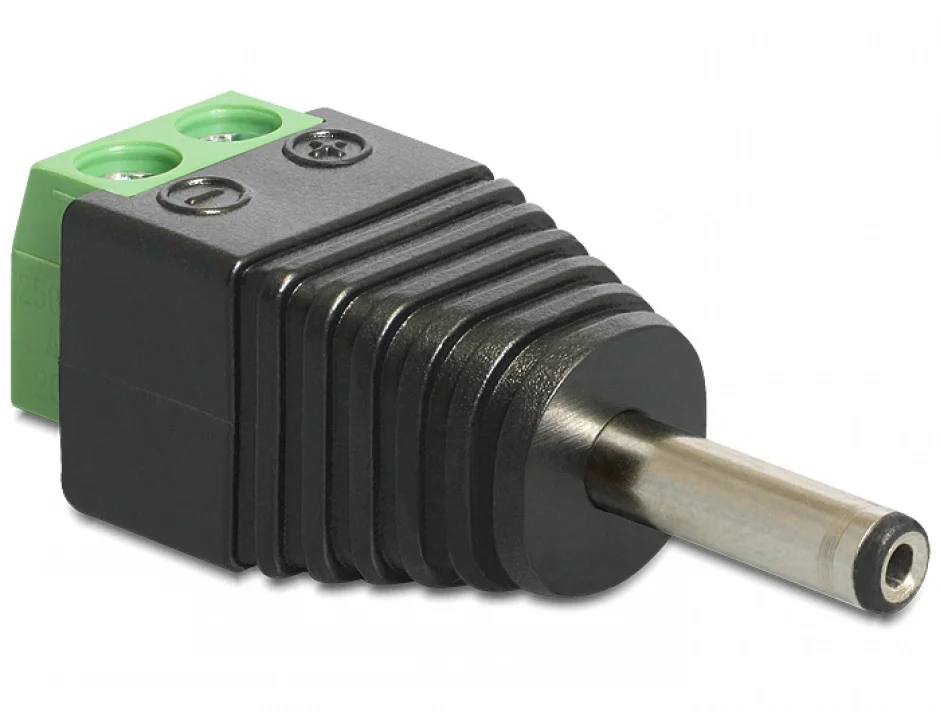 Adaptor DC 1.3 x 3.5 mm tata la bloc terminal 2 pini, Delock 65434