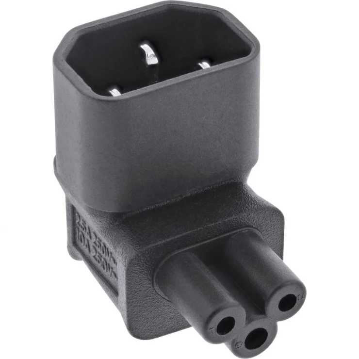 Adaptor de alimentare IEC 60320 C14 la C5 unghi 90 grade sus/jos, InLine 16723G