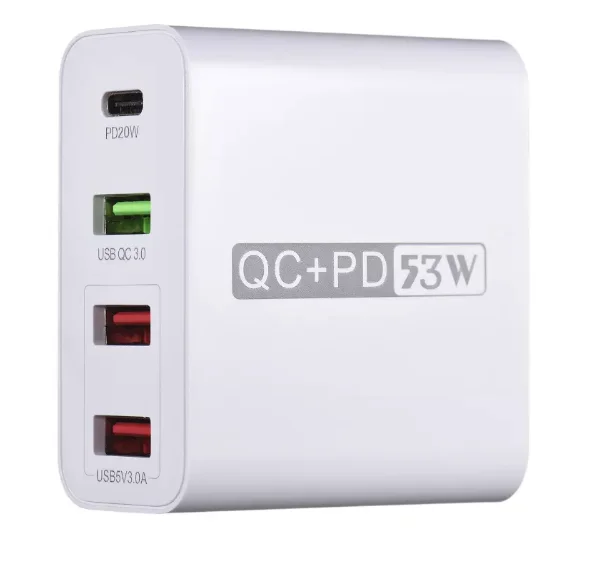 Adaptor priza WLX A6 cu 4 porturi USB Qualcomm 3.0 53W