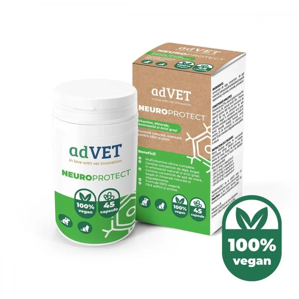 adVet NeuroProtect Caine & Pisica, 45 capsule