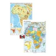 Africa. Harta fizico-geografica si a principalelor resurse naturale de subsol si Africa. Harta politica – Duo Plus 120x160 cm CR-3119DPA
