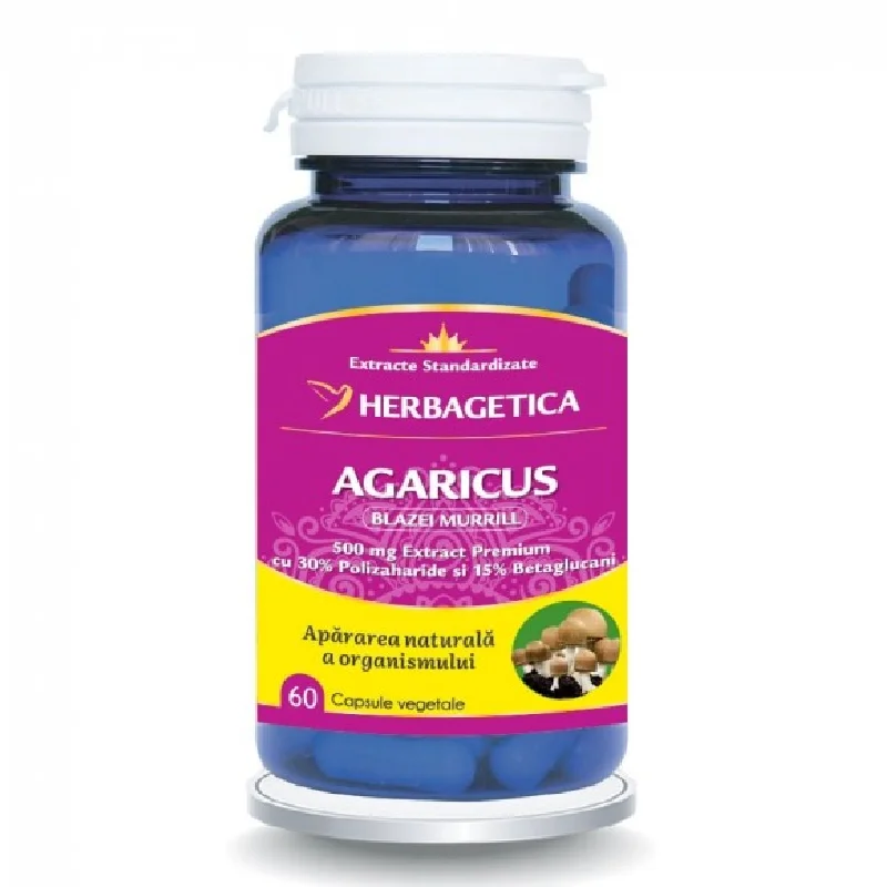 Agaricus, 60 capsule vegetale, Herbagetica