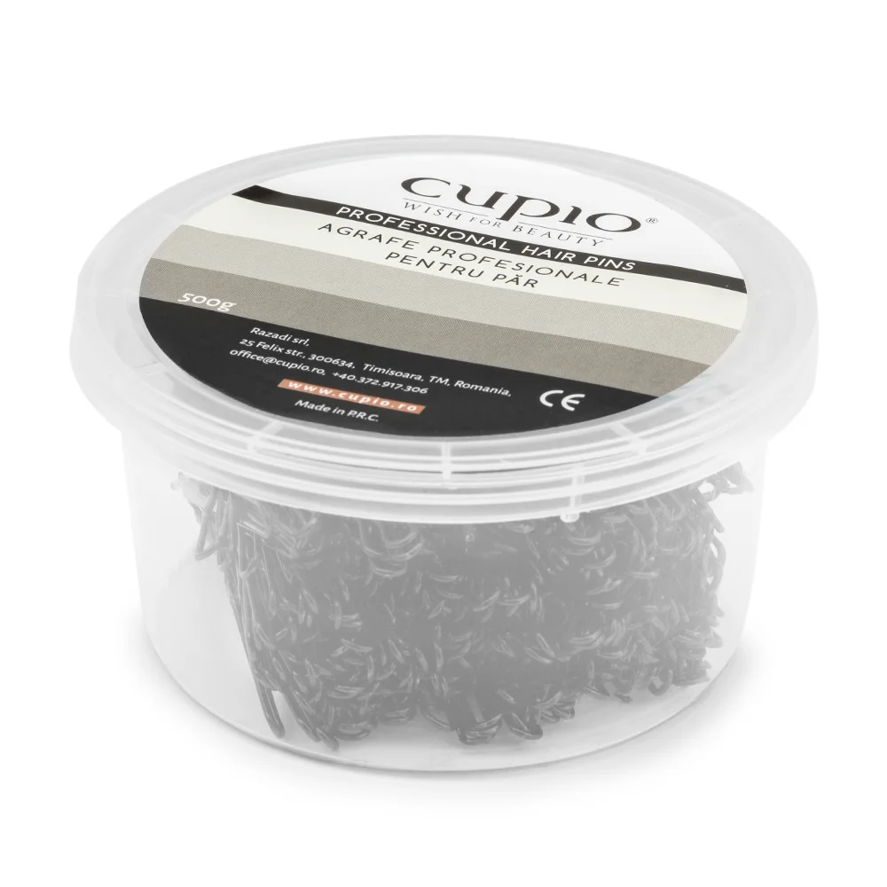 Agrafe profesionale de coc negre drepte 6cm 500g