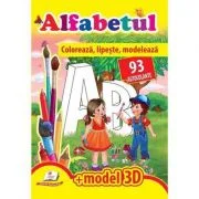 Alfabetul. Coloreaza, lipeste, modeleaza. 93 autocolante + model 3D