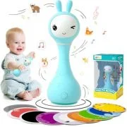 Alilo Smarty Bunny - Iepuras interactiv pentru bebelusi, albastru, RO/EN