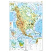 America de Nord. Harta fizico-geografica si a principalelor resurse naturale de subsol 100x140 cm CR-3113B