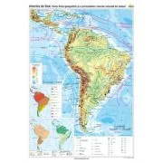 America de Sud. Harta fizico-geografica si a principalelor resurse naturale de subsol 120x160 cm CR-3114A