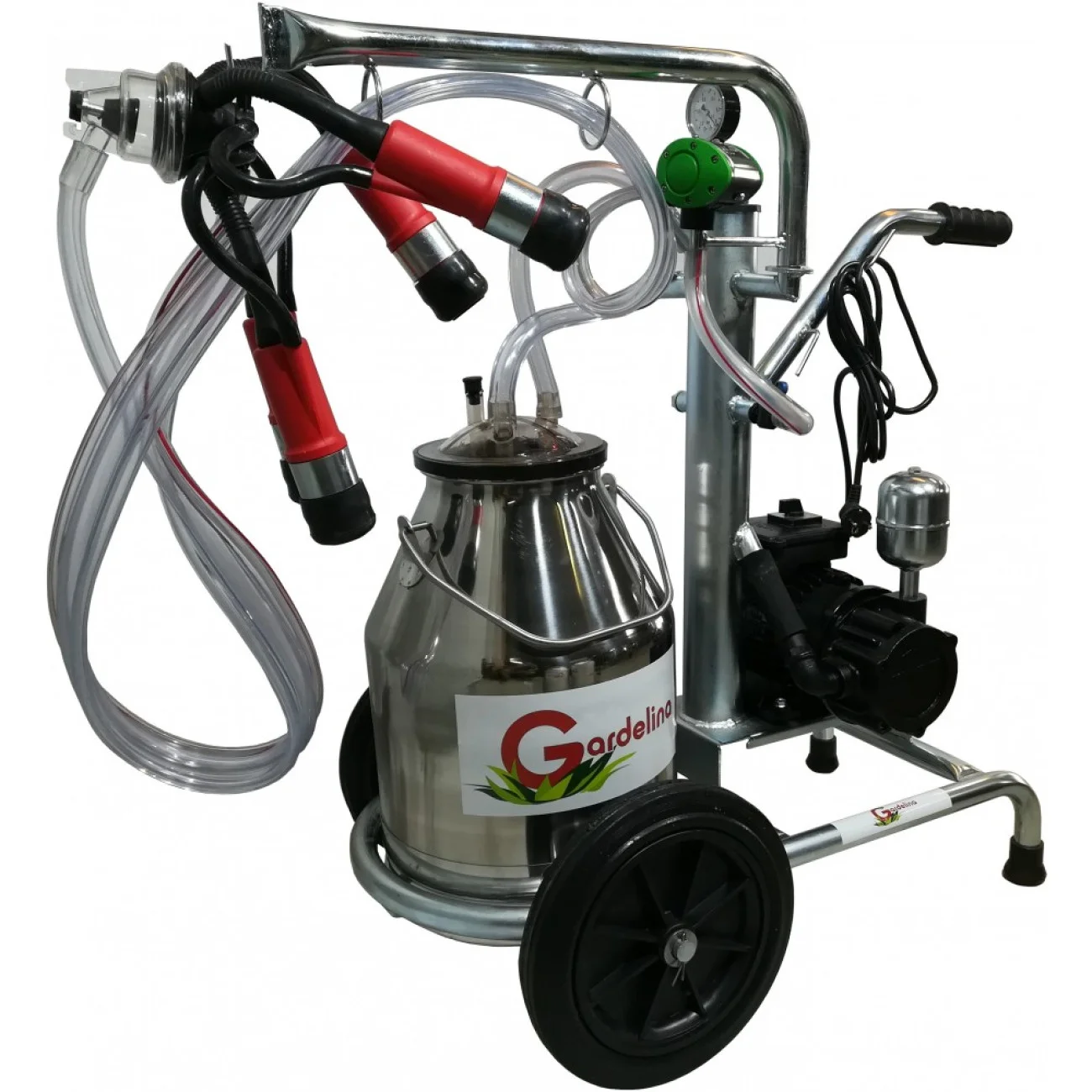 Aparat de muls Vaci Gardelina 130 INOX  PC, 30L INOX, 1 post, 180 l/min, 8 bovine pe ora