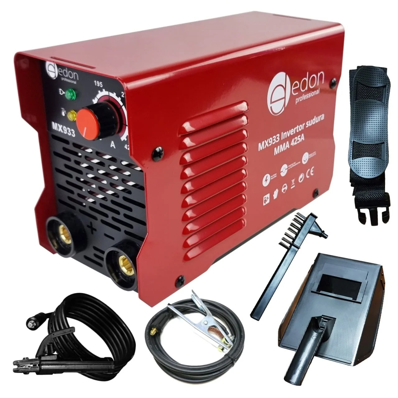 Aparat de sudura tip invertor 425A, protectie supraincalzire, ventilator de racire, anti-stick, 1.6-5mm, IP21S, eDon Professional MX933