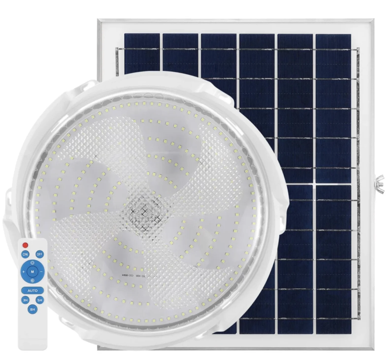 Aplica cu incarcare solara 100 W diametru 170 mm si telecomanda  alb rece