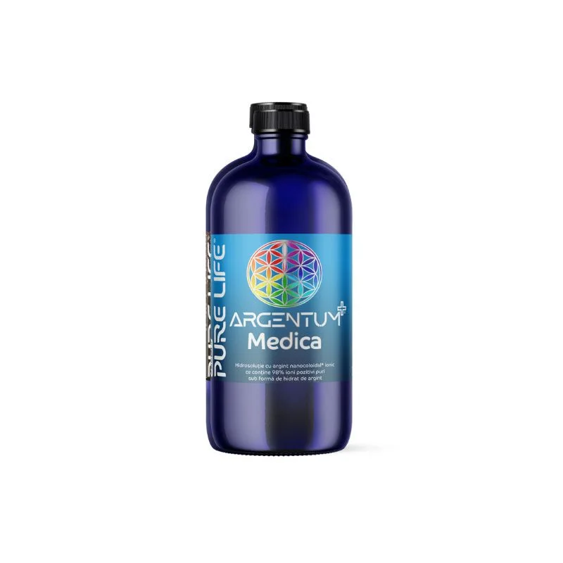 Argint nanocoloidal Argentum+ Medica 49PPM, 480 ml, Pure Life