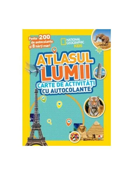 Atlasul lumii. Carte de activități cu autocolante - Hardcover - National Geographic Kids - Litera mică