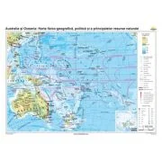 Australia si Oceania.. Harta fizico-geografica, politica si a principalelor resurse naturale de subsol 160x120 cm CR-3117A