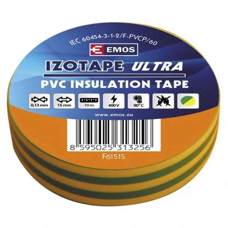 Banda izolatoare  PVC 15mm/10m Galben/Verde, ZVPEP07