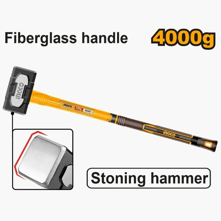 Baros profesional 4.0kg INGCO – HSTH83498, cap forjat otel carbon 45#, maner fibra sticla antishock, prindere ergonomica, pentru demolari si lucrari grele