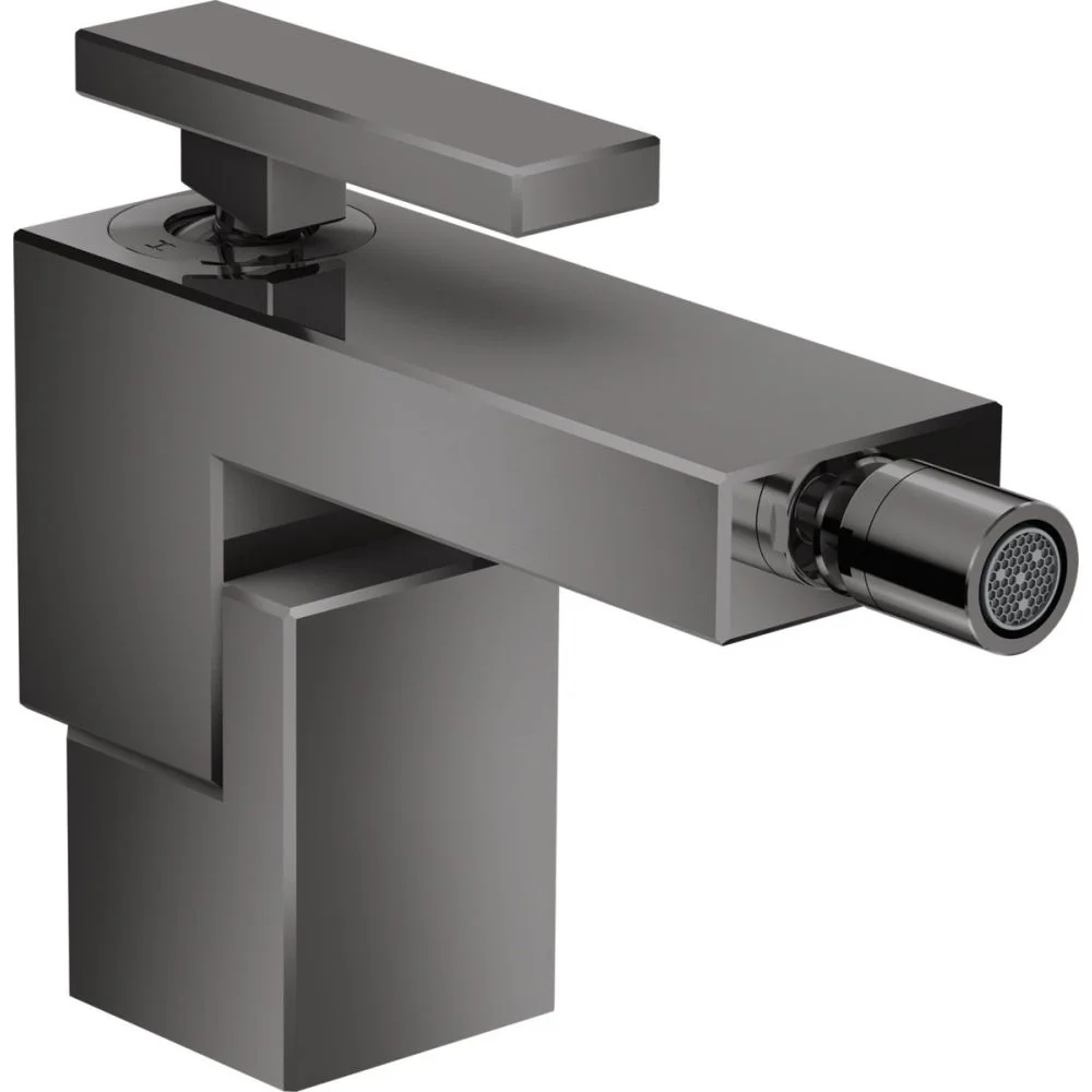 Baterie bideu crom negru lucios cu ventil click-clack inclus Hansgrohe Axor Edge