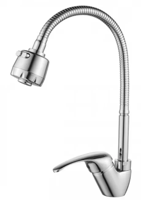 Baterie bucatarie ITALOMIX Pipa flexibila, Perlator 2 functii Crom