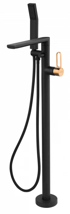 Baterie cada freestanding, neagra cu finisaj roz auriu, Zaffiro FDesign