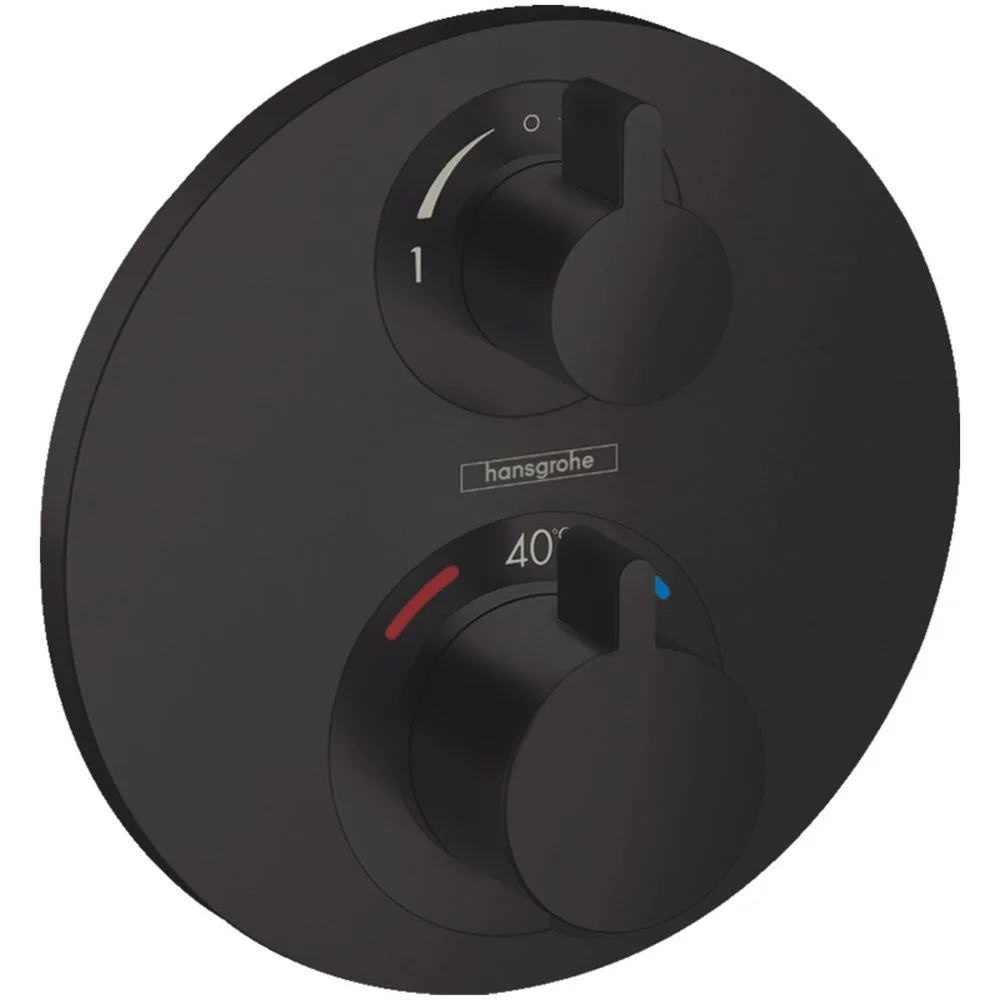 Baterie cada sau dus termostatata culoare negru mat Hansgrohe, Ecostat S