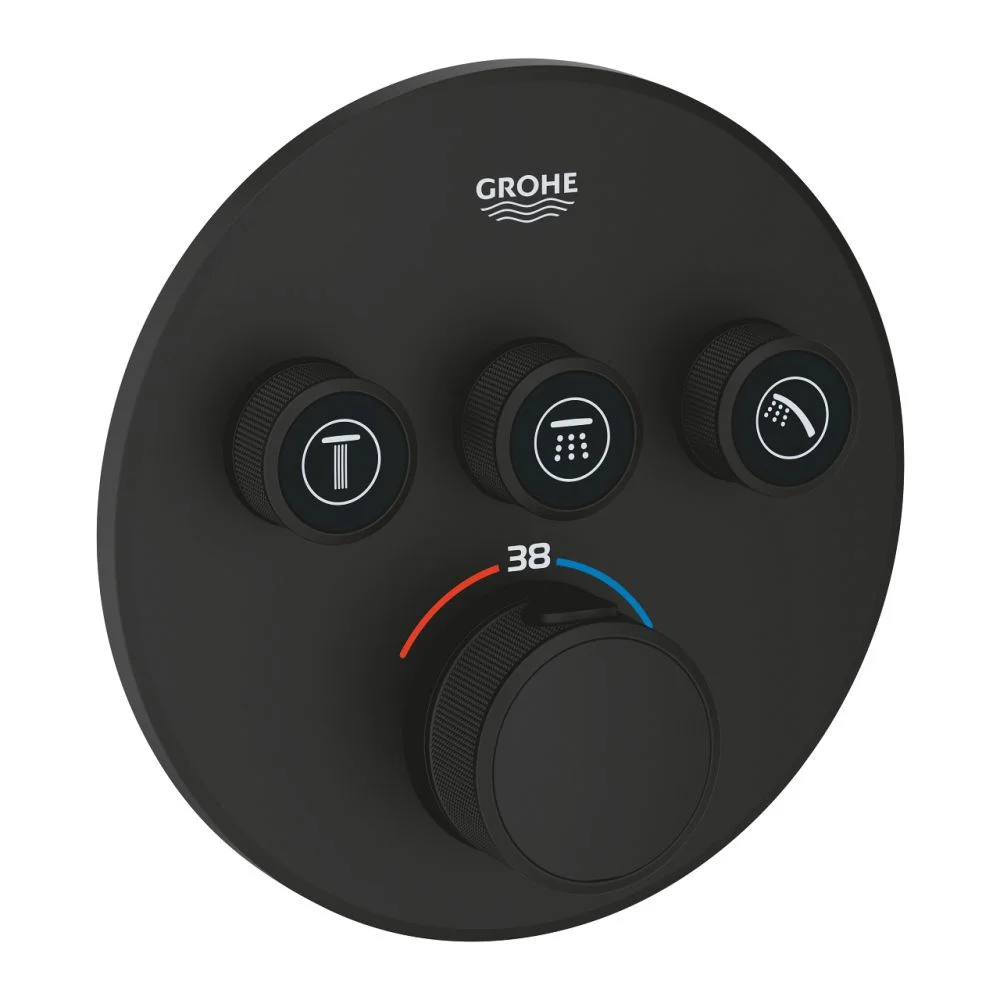 Baterie cada sau dus termostatata Grohe SmartControl negru mat