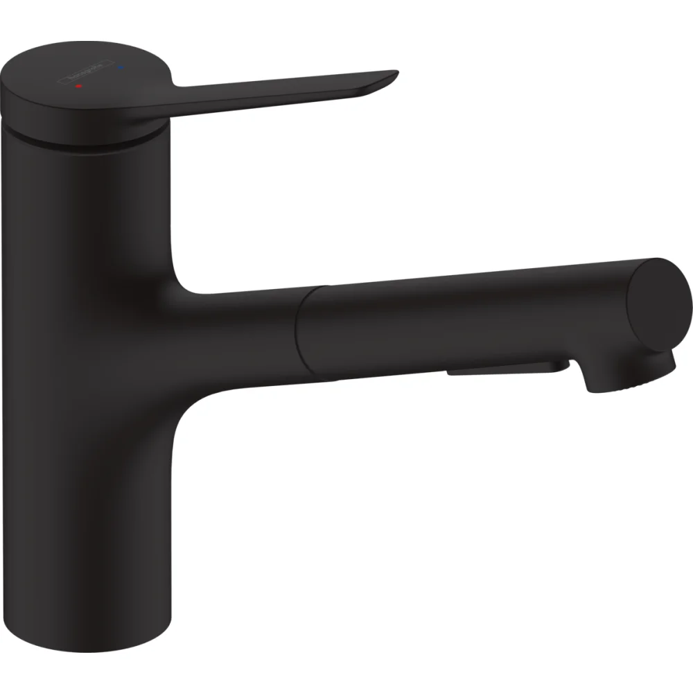 Baterie chiuveta bucatarie cu dus extractibil negru mat, monocomanda Hansgrohe Zesis M33 74803670