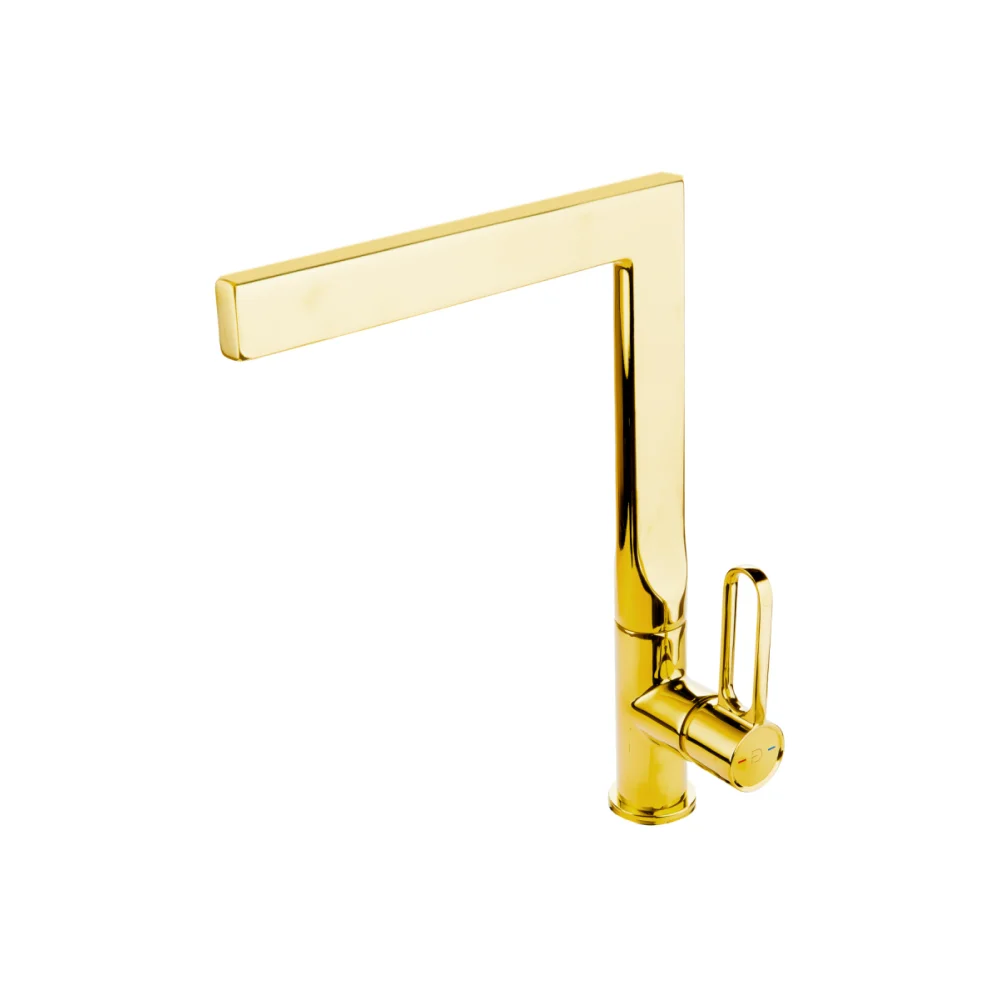 Baterie chiuveta bucatarie FDesign Zaffiro, auriu lucios