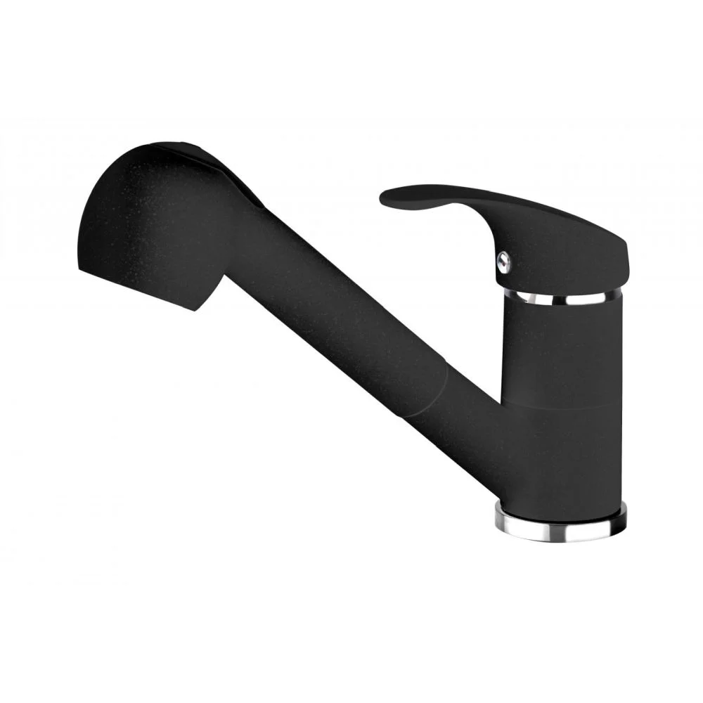 Baterie chiuveta bucatarie negru mat cu dus extractibil Deante Pepe