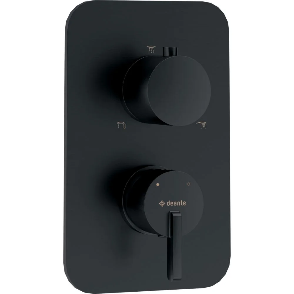 Baterie dus incastrata Deante Silia pentru corp ingropat, negru mat