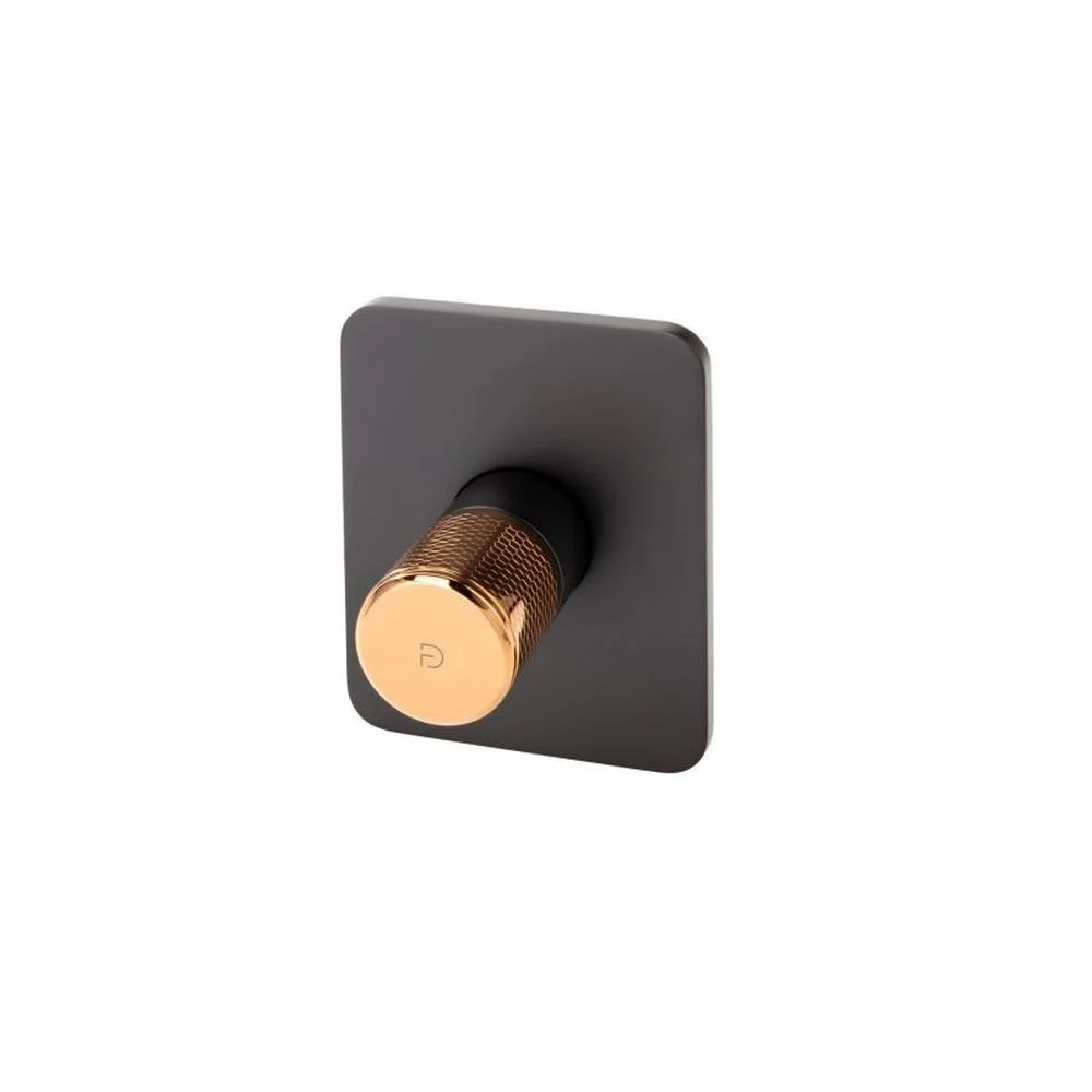 Baterie dus incastrata FDesign Ardesia, corp incastrat inclus, negru mat rose gold lucios