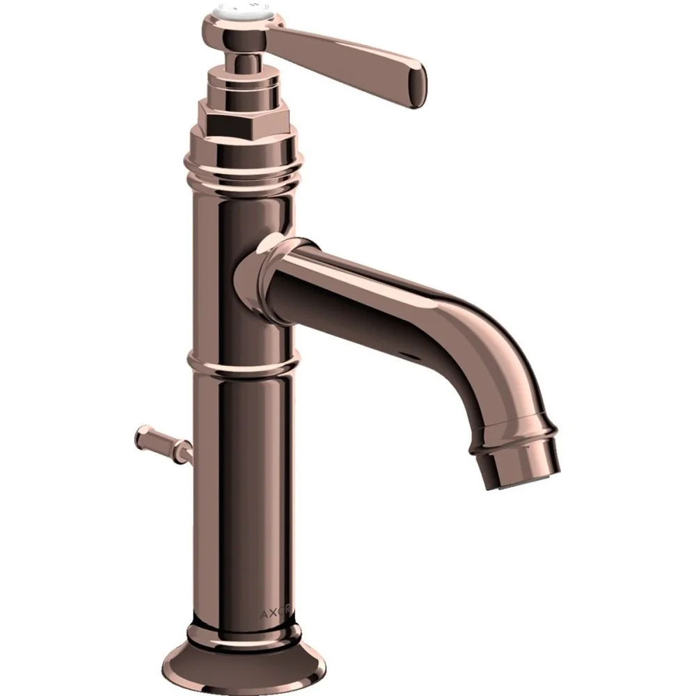 Baterie lavoar baie red gold lucios cu ventil pop-up Hansgrohe Axor Montreux 100