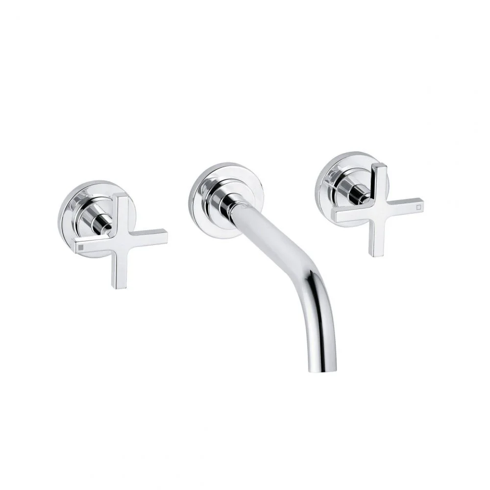 Baterie lavoar incastrata Kludi Nova Fonte, manere stea, pipa 180 mm, crom lucios