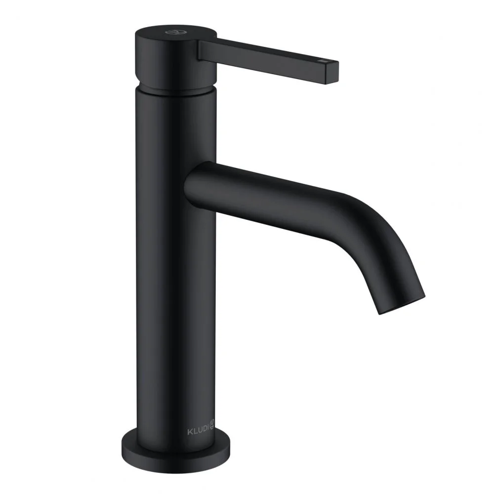 Baterie lavoar Kludi Nova Fonte 100 cu ventil negru mat