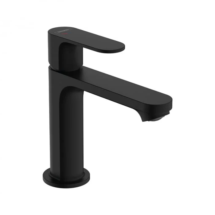 Baterie lavoar negru mat, tehnologie CoolStart, monocomanda, Hansgrohe Rebris S 110