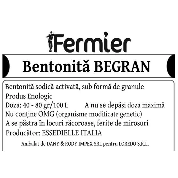 Begran 25 kg, bentonita pentru limpezire vin granulata