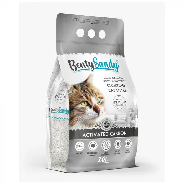Benty Sandy, Asternut igienic pentru pisici, Activated Carbon, 10l