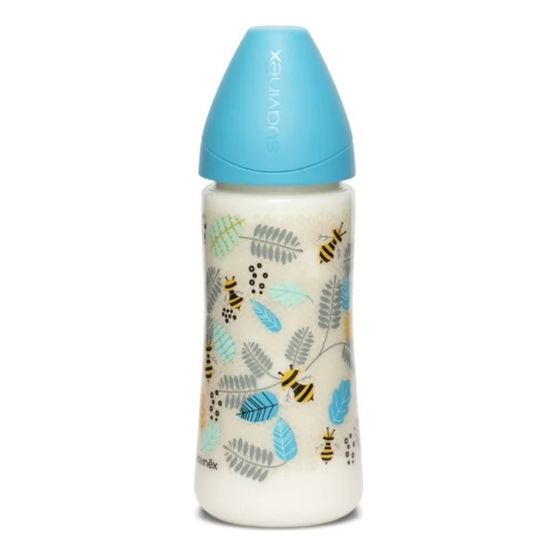 Biberon cu debit dens, albina albastra, Fusion, 360 ml, Suavinex