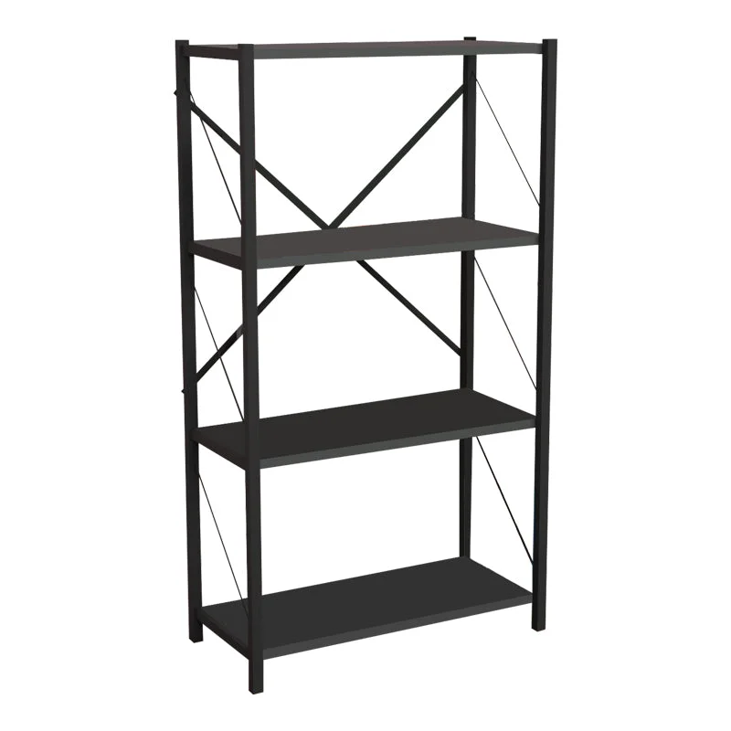 Biblioteca Jackrey  stejar-metal negru 60x30x114cm
