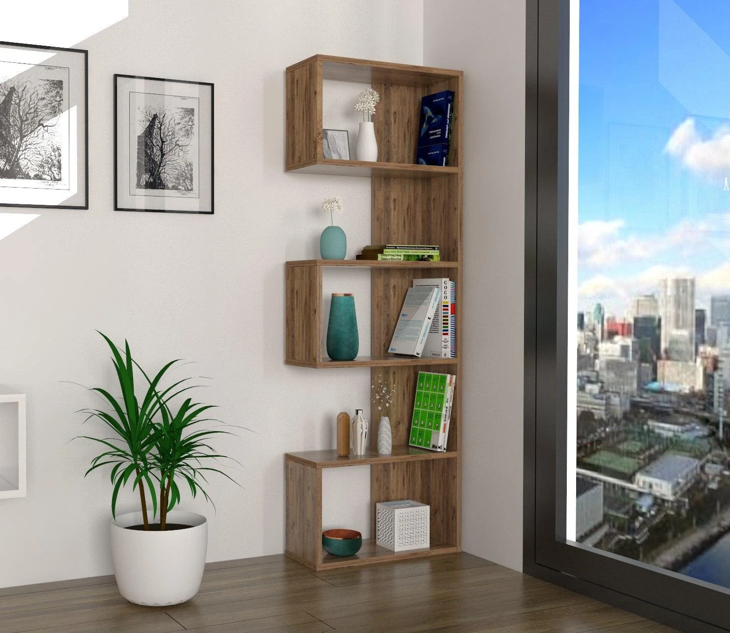 Biblioteca  Nebu, Stejar, 52 x 150 x 20 cm