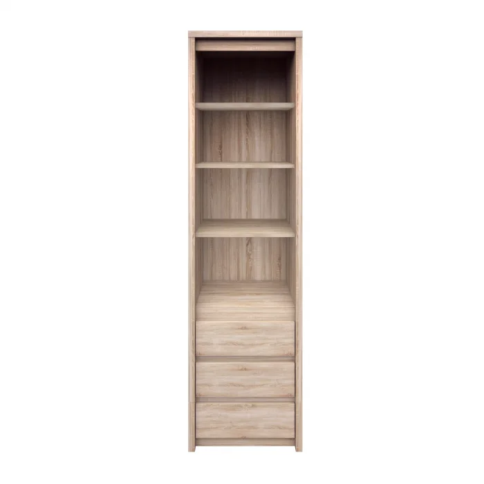 Biblioteca NORTON, 3 sertare, stejar sonoma, 57x40x210 cm