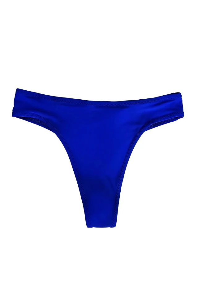 Bikini de baie dama, Luke, cu talie inalta si croi tanga, Albastru