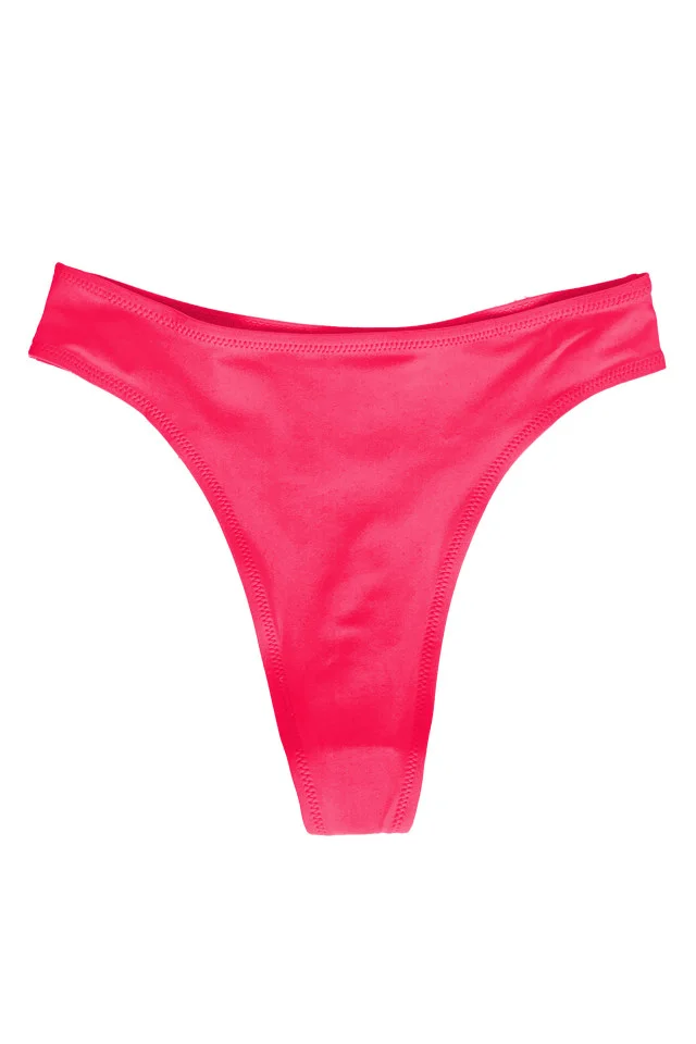 Bikini de baie dama, Luke, cu talie inalta si croi tanga, Corai