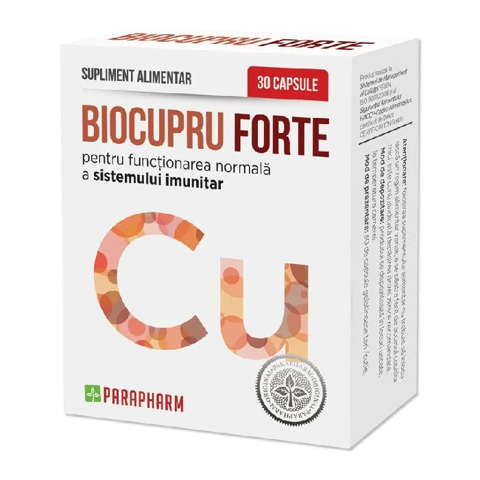 BioCupru Forte, 30 capsule, Parapharm