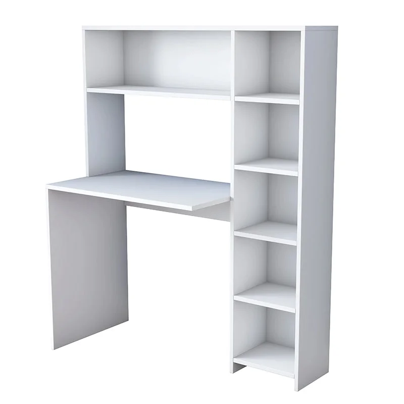 Birou Janson  cu biblioteca, alb, 113.2x40x141.8 cm